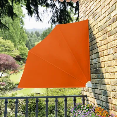 Immagine prodotto di Maison Exclusive - Ventaglio pieghevole da balcone rosso terracotta 140×140 cm