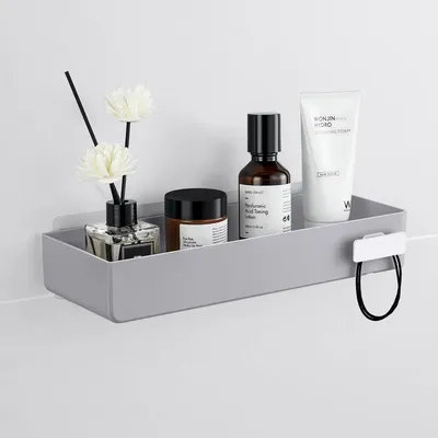 Produktbild von Selbstklebender Duschkorb ohne Bohren für das Badezimmer, Grau