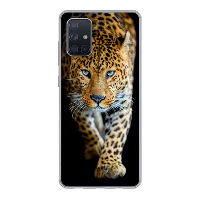 Produktbild von MuchoWow® Handyhülle Schutzhülle Hülle für Samsung Galaxy A51 Leopard - Tiere - Porträt - Wildtiere - Schwarz Silikon Softcase Handy Hülle - Schutzabdeckung