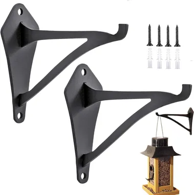 Produktbild von 2x Wandhalterungen für Pflanzen und Blumenampeln, Haken für Laternen, Pflanzen und Windspiele, Wandhaken zum Aufhängen von Pflanzgefäßen, Vogelhäuschen und Laternen auf Balkon und im Garten