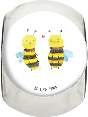 Produktbild von Mr. & Mrs. Panda Bonboniere Biene Verliebt XL 2000ml - Weiß - Geschenk, Glasdose, Süßigkeiten Glas, Bonbonglas, Kaffeedose, Vorratsdose, Wespe