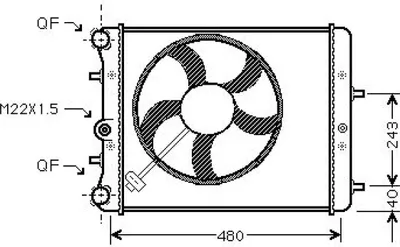 Produktbild von DIEDERICHS DCM3567 Kühler Wasserkühler Motorkühler für VW POLO (9N) Polo Schrägheck (6R1, 6C1) für SKODA Fabia II Schrägheck (542) für SEAT