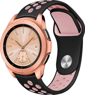 Produktbild von Strap-it Samsung Galaxy Watch 42mm Sportarmband (Schwarz / Rosa)