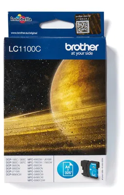 Image de Brother LC-1100C - Cyan - Original - Tintenpatrone - für Brother DCP-185, 385, 395, 585, J715, MFC-490, 5490, 5890, 5895, 6890, 790, 795, 990, J615