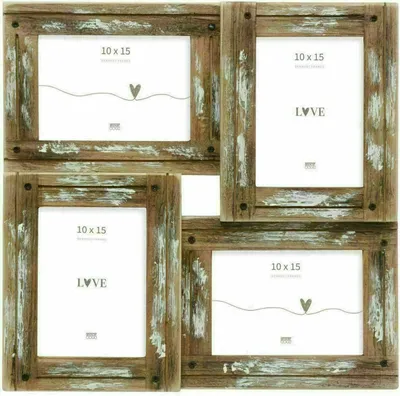 Obrázok produktu pre Deknudt S67UD1 Galleria rámik driftwood biely na 4 obrázky hnedý prírodný 10x15 cm