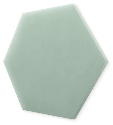 Produktbild von Gepolstertes Wandkissen Bettkopfteil Hexagon Premium-Samt 30x26 cm - Polsterpaneel Wandpaneele Gepolstert Wanddeko Schlafzimmer Wohnzimmer Kinderzimmer - Mintgrün