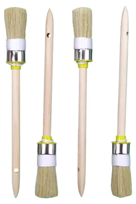 Produktbild von 4 Stück Maler Ringpinsel Ø 25 mm | Größe 4 | Rundpinsel mit heller Borste