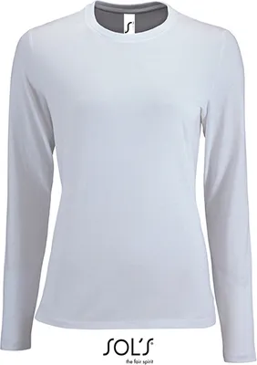 Immagine prodotto di SOLs 02075 | Maglietta donna manica lunga Imperial - Colore: Bianco - Taglia: M