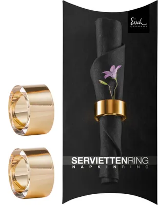 Produktbild von EISCH 2 Serviettenringe 905/50 gold im Geschenkkarton NAPKIN RINGS 77290501/ 180296
