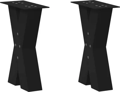 Produktbild von Couchtischbeine X-Form 2 Stk. Schwarz 38x(42-43) cm Stahl