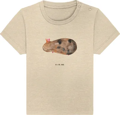 Produktbild von Mr. & Mrs. Panda Babyshirt Einhorn Meerschweinchen 24. - 36. Monat - Natural Raw - Geschenk, Meerhörnchen, Kinder Shirt, Öko Baby T-Shirt, Unicorn, Meerschwein,