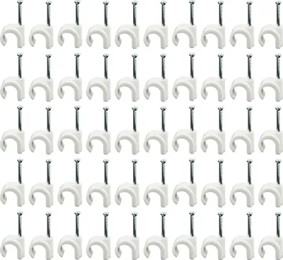 Produktbild von EUROTOOLS Nagelschellen für Kabel Ø 7- 9 mm, 50 Stück, mit Stahlnagel 25 mm