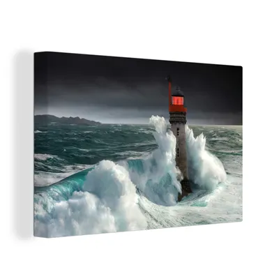 Obrázek produktu pro OneMillionCanvasses® Malba na plátně Nástěnná malba na plátně - Oceán - Voda - Maják - 150x100cm