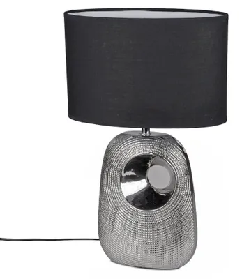 Produktbild von Tischlampe STRUKTUR eckig H. 46cm silber schwarz Keramik Formano WA
