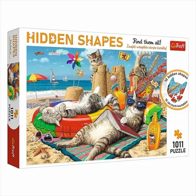 Image de Casse-tête des formes cachées (1011 pièces) - Chats