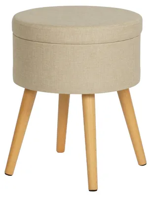 Zdjęcie produktu dla Podnóżek Rebecca Mobili Tiaré 45x36x36 cm MDF, PET, metal, beżowy, nowoczesny
