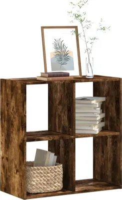Obrázek produktu pro Maison Exclusive – knihovna z kouřového dubu 68,5 x 32 x 68,5 cm, dřevěný materiál