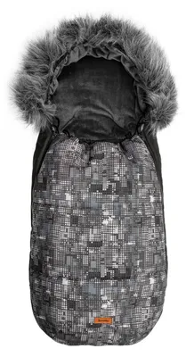 Sensillo Olaf Fußsack 100 × 45 cm, graphit, Punktmuster, für Kinderwagen