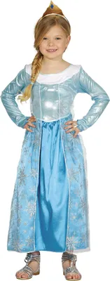 Produktbild von Eisprinzessin Kinder Diadem Kleid, Größe: 3 - 4 Jahre Farbe: Blau