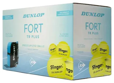 Obrázok produktu pre Dunlop Fort Tr Plus – krabica tenisových loptičiek, priehľadná, 72 loptičiek