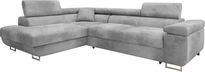 Produktbild von MIRJAN24 Ecksofa Torezio Premium, Stilvoll Eckcouch mit Bettkasten und Schlaffunktion, Einstellbare Kopfstützen, 274x203x70-90 cm (Farbe: Sorriso 04, Seite: Links)