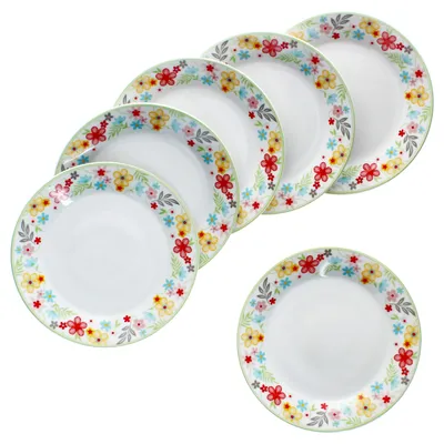 Produktbild von 6er Set Variant Blümchen Kuchenteller bunte Frühstücks-Teller Dessert 6 Personen