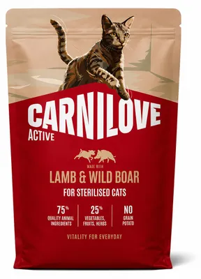 Produktbild von CARNILOVE Active Cat Lamb&Wild Boar Sterilised - Trockenfutter für Katzen - 2kg, KI-generiertes Bild
