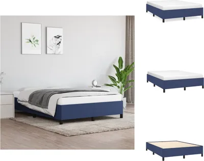 Obrázok produktu pre vidaXL Rám postele modrý 140x190 cm látka - Postele a rámy postelí