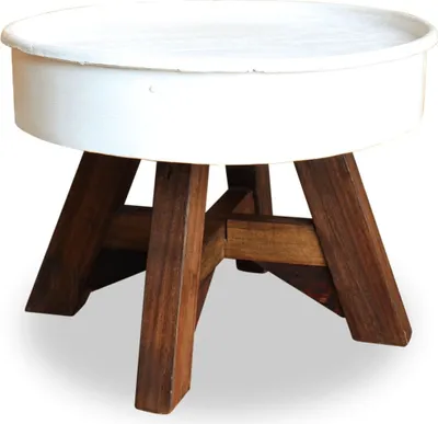 Produktbild von The Living Store Couchtisch Altholz Massiv 60 x 45 cm Weiß
