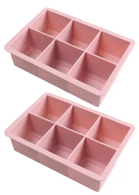 Produktbild von Eiswürfelform, Eiswürfelform mit Deckel zum einfachen Herauslösen, für Cocktails, Getränke, Wein, rosa