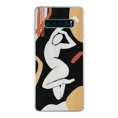 Produktbild von MuchoWow® Handyhülle Schutzhülle Hülle für Samsung Galaxy S10 Lite Frau - Silhouette - Grau Silikon Softcase Handy Hülle - Schutz