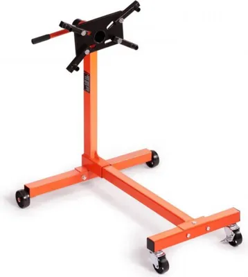 Obrázek produktu pro Držák motoru - Stojan motoru - 340 kg - Držák převodovky s drápy a zvedákem - Dílenský stojan motoru na 4 kolečkách