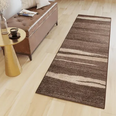 Image de Tapiso Tapis SARI Moderne Marron foncé Salon ÖKO-TEX 70 x 150