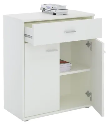 Produktbild von Kommode Sideboard Schrank TOMMY weiß, Anrichte mit 1 Schublade und 2 Türen