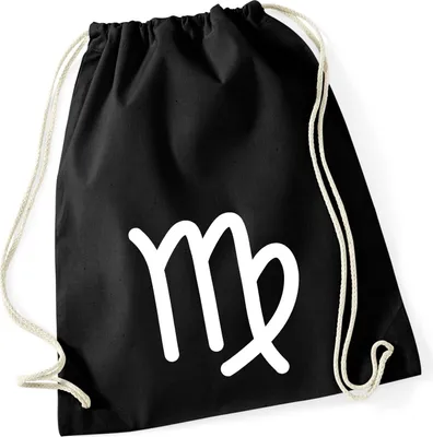 Produktbild von Huuraa Turnbeutel Jungfrau Sternzeichen Zeichen 12 Liter Black Baumwolle Rucksack Geschenkidee