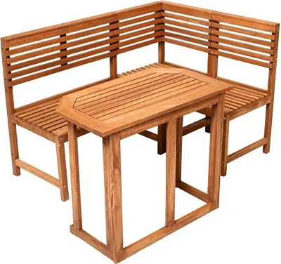 Produktbild von Eckbank Gartenset Holzeckbank Bank Tisch Saigon