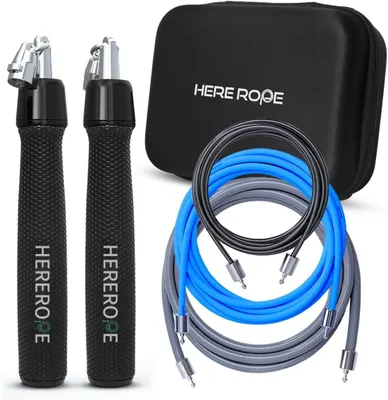 Produktbild von Verstellbares Springseil mit Gewichten, 75 g bis 225 g, Leder, für Fitness