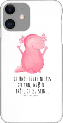 Produktbild von Mr. & Mrs. Panda Iphone 11 Handyhülle Axolotl Hurra - Weiß - Geschenk, Motivation, Molch, Lurch, Handy Schutzhülle, Cover, Freude, Hülle, XS