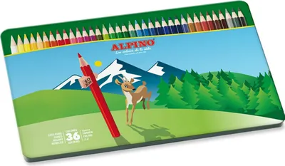 Obrázek produktu pro Kovové pouzdro 36 kusů vysoce kvalitních šestihranných tužek s 3mm olovem. alpino