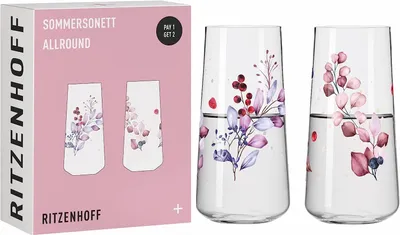 Immagine prodotto di Ritzenhoff Universalglas 2er-Set Sommersonett F23, Carolin Oliveira, Kristallglas, 614 ml, 6241001