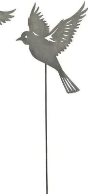 Produktbild von Stecker Vogel am Stab fliegend Metall 28xH109cm grau Garten Deko Gartenstecker B