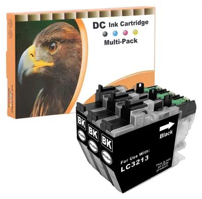 Produktbild von D&C 3X Druckerpatronen Kompatibel für Brother LC3213 LC-3213 Black für Brother DCP-J572DW DCP-J772DW DCP-J774DW MFC-J491DW MFC-J497DW MFC-J890DW MFC-J895DW (3 Schwarz)