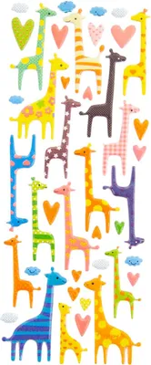 Produktbild von Oblique Unique Giraffen 3D Sticker Tier Aufkleber Set für Kinder Doming Vintage Retro Deko Scrapbooking Basteln