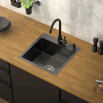 Obrázok produktu pre ML-Design kuchynský drez Drez z nehrdzavejúcej ocele s odtokovou a prepadovou súpravou, antracitový, z nehrdzavejúcej ocele