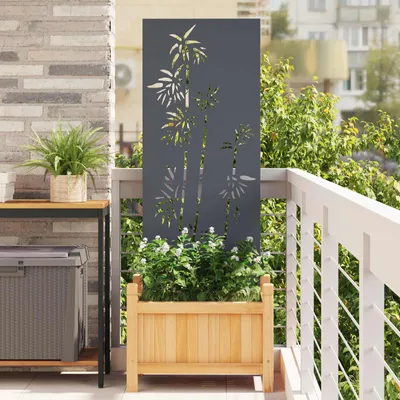Immagine prodotto di Maison Exclusive - Telo frangivista da giardino Floral antracite 50 x 140 cm