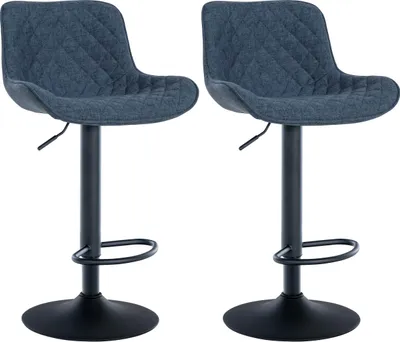Produktbild von 2er Set Barhocker Minosa, Farbe:Dunkelgrau, Grundmaterial:Samt