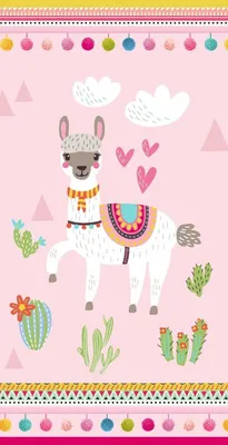 Produktbild von Beach towel Good Morning 75x150 cm - llama with cacti