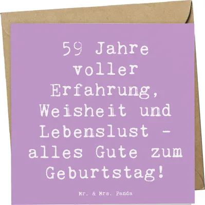 Produktbild von Mr. & Mrs. Panda Grußkarte Spruch 59. Geburtstag - Lavendeltraum - Geschenk, Alter, Anerkennung, Glückwunschkarte, Geburtstagsüberraschung, Freude, Happy Birthday, feiern
