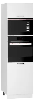 Produktbild von Küche Hochschrank - 60 x 213,3 cm - Weiß glänzend - Unterschrank für Backofen und Mikrowelle - Höhenverstellbar