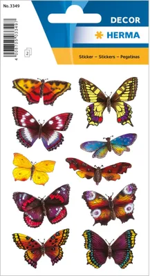 Produktbild von HERMA Sticker DECOR "Schmetterlinge" beglimmert 2 Blatt à 10 Sticker